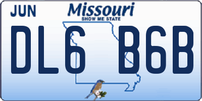 MO license plate DL6B6B