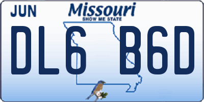 MO license plate DL6B6D