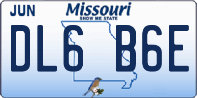 MO license plate DL6B6E