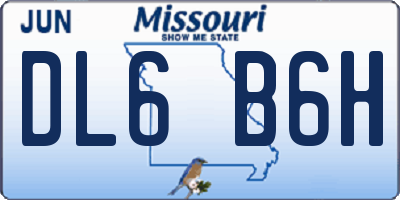 MO license plate DL6B6H