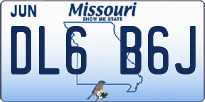MO license plate DL6B6J