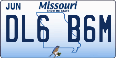 MO license plate DL6B6M