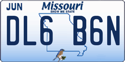 MO license plate DL6B6N