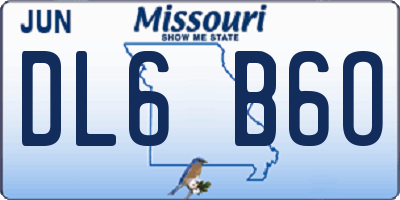MO license plate DL6B6O