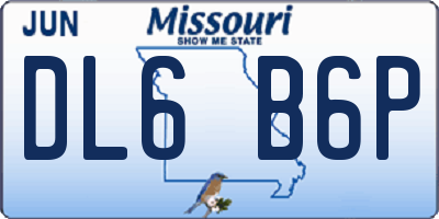 MO license plate DL6B6P