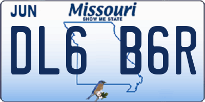 MO license plate DL6B6R