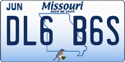 MO license plate DL6B6S