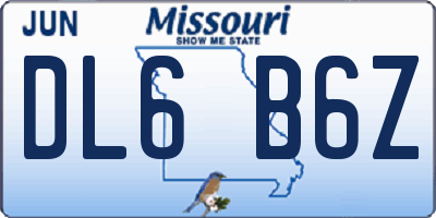 MO license plate DL6B6Z