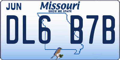 MO license plate DL6B7B