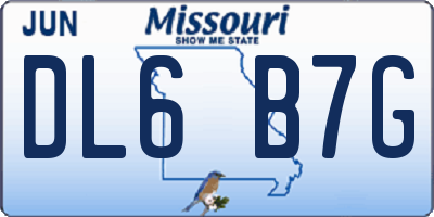MO license plate DL6B7G