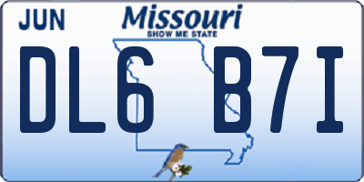 MO license plate DL6B7I