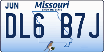 MO license plate DL6B7J