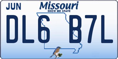 MO license plate DL6B7L