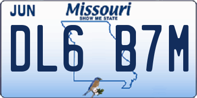 MO license plate DL6B7M