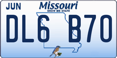 MO license plate DL6B7O
