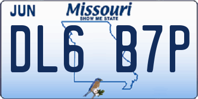 MO license plate DL6B7P