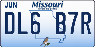 MO license plate DL6B7R