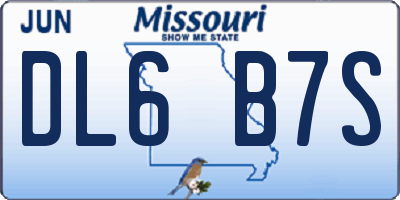 MO license plate DL6B7S