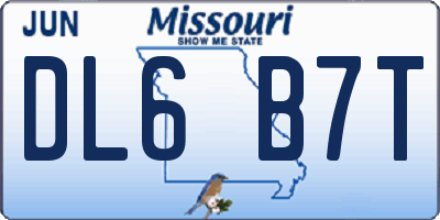 MO license plate DL6B7T