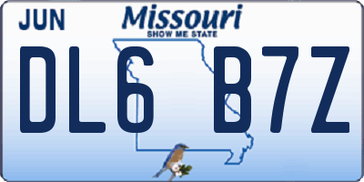 MO license plate DL6B7Z