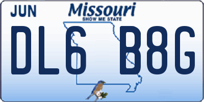 MO license plate DL6B8G