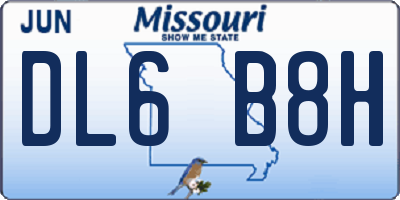 MO license plate DL6B8H