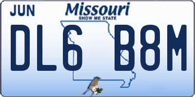 MO license plate DL6B8M
