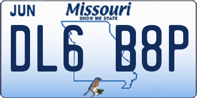 MO license plate DL6B8P