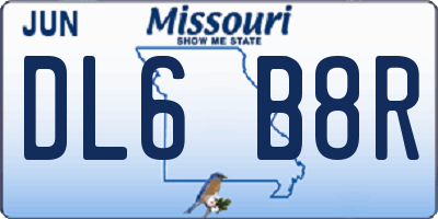 MO license plate DL6B8R