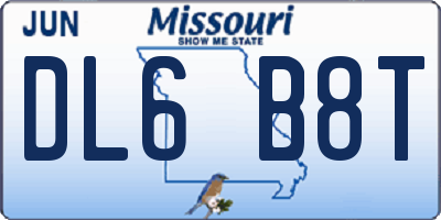 MO license plate DL6B8T