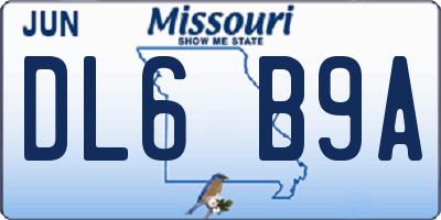 MO license plate DL6B9A