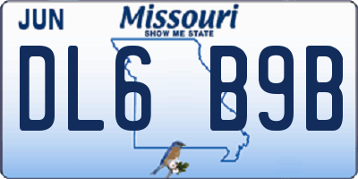 MO license plate DL6B9B