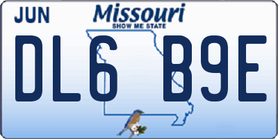 MO license plate DL6B9E