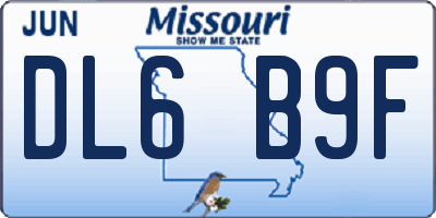 MO license plate DL6B9F