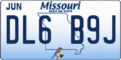 MO license plate DL6B9J