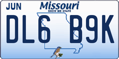 MO license plate DL6B9K