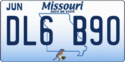 MO license plate DL6B9O