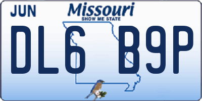 MO license plate DL6B9P