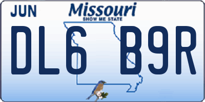 MO license plate DL6B9R