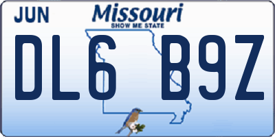 MO license plate DL6B9Z