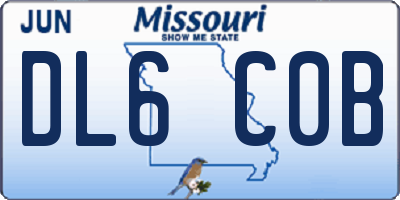 MO license plate DL6C0B