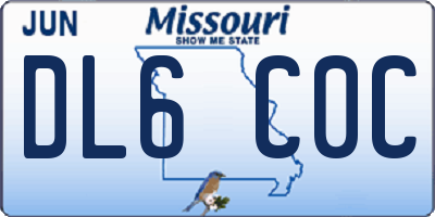 MO license plate DL6C0C