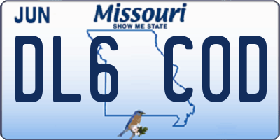 MO license plate DL6C0D