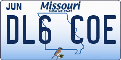 MO license plate DL6C0E