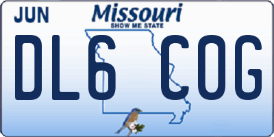 MO license plate DL6C0G