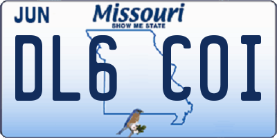 MO license plate DL6C0I