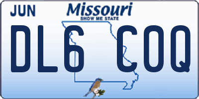 MO license plate DL6C0Q