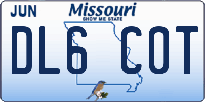 MO license plate DL6C0T