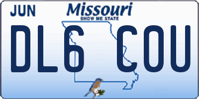 MO license plate DL6C0U