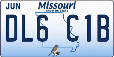 MO license plate DL6C1B